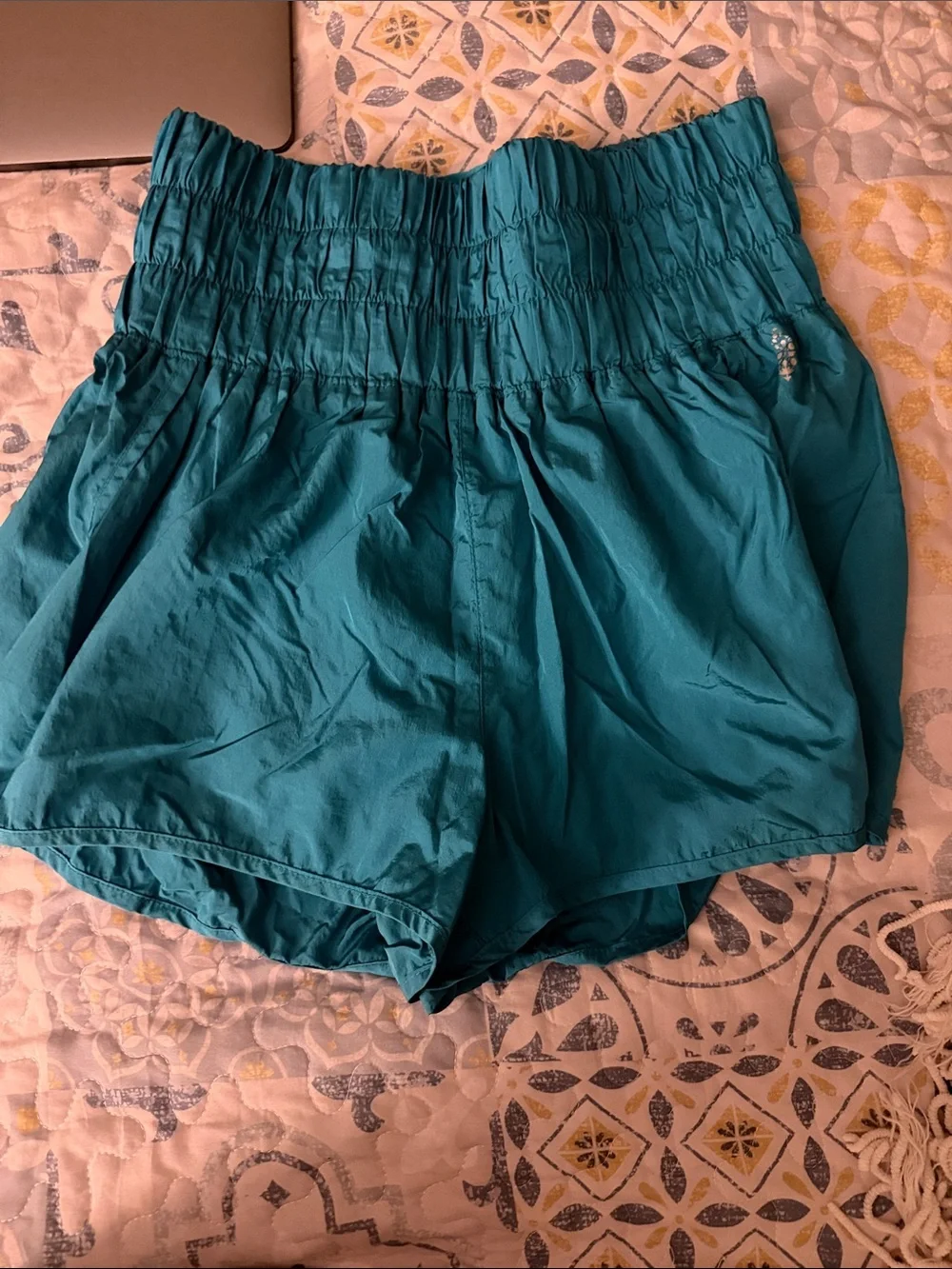 Free People Teal High-Waist Athletic Shorts
